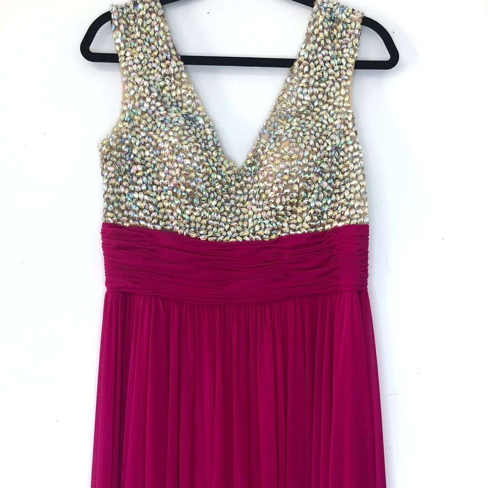 Let’s | Floor Length Gown | Jewel V-Neck Dress